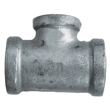 Jones Stephens 1-1/4in. x 1-1/4in. x 1in. Galvanized Iron Reducing Tee, Banded G4600222